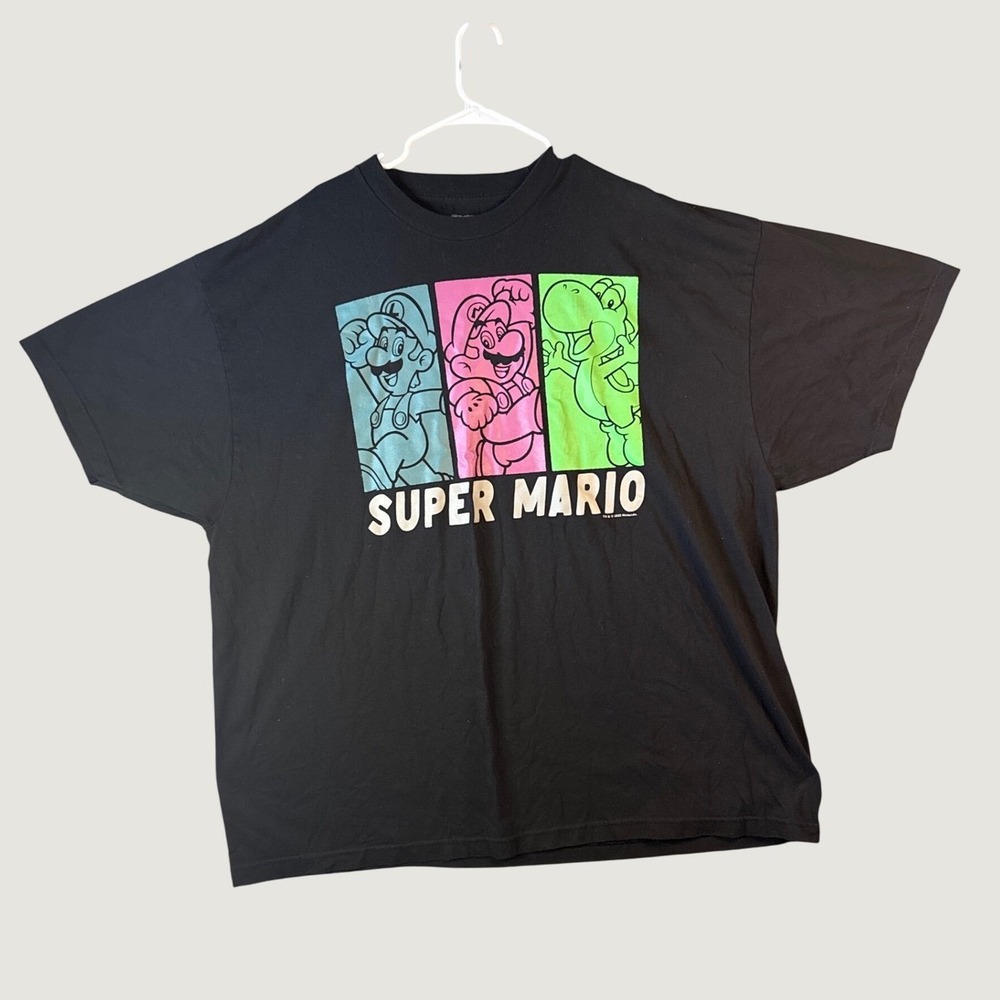Nintendo Super Mario Mens 5XL Black Graphic T-Shirt Luigi Yoshi 2022